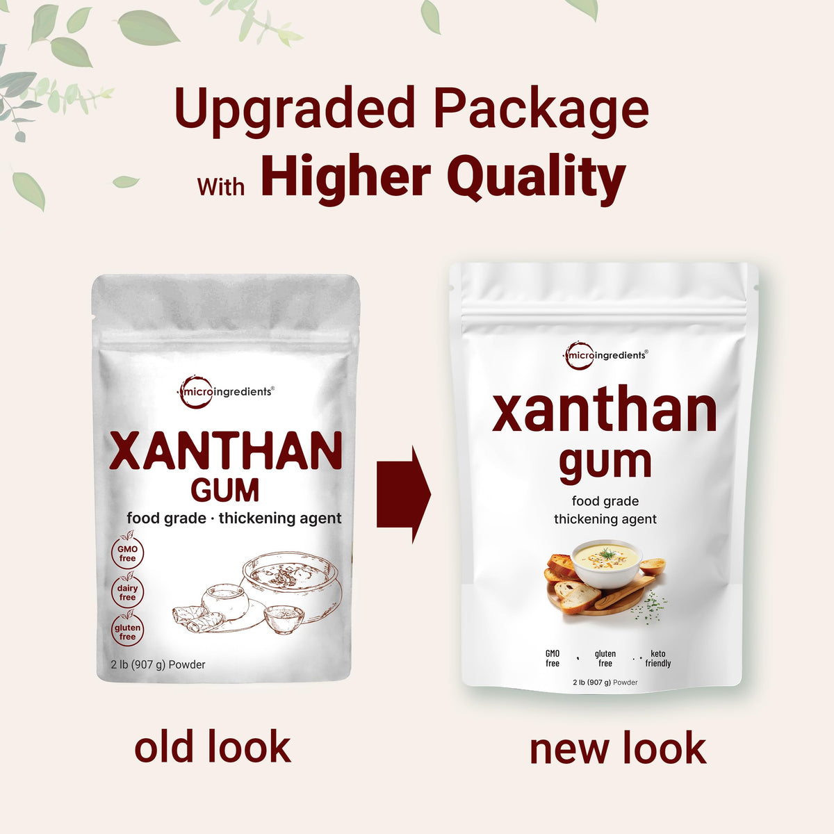 Scoop of Micro Ingredients Xanthan Gum Powder measured for recipes.