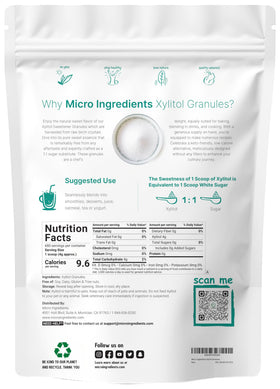 Micro Ingredients Xylitol scoop included for precise measurement in recipes.