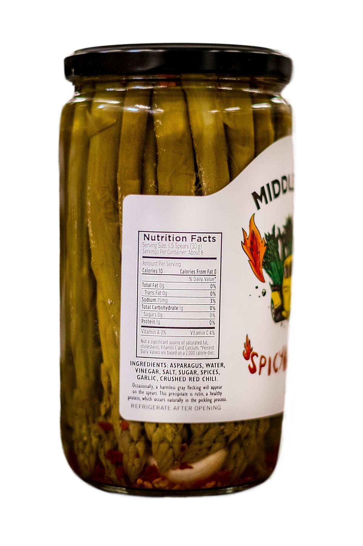 Middleton's pickled asparagus trio pack shown together for versatile flavor at home.