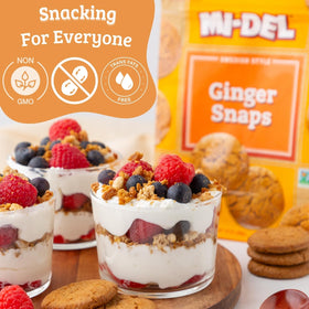 Mi-Del Ginger Snaps crunch close-up highlighting real ginger flavor