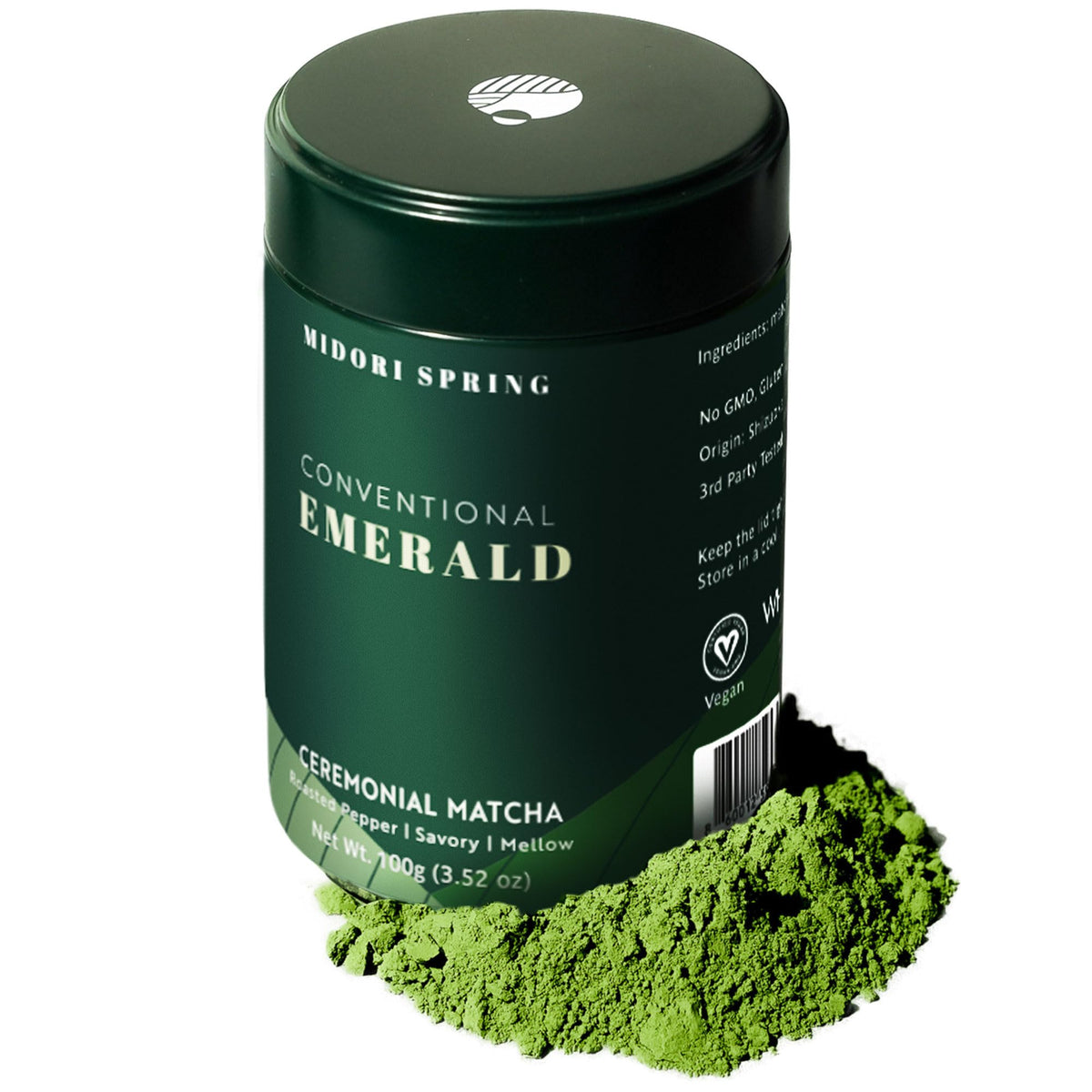 Midori Spring Emerald ceremonial matcha tin pack preserves freshness for daily rituals