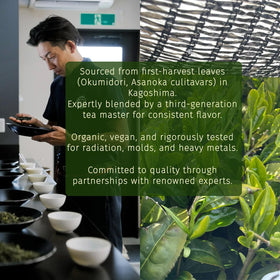 Traditional Mikage stone mill process producing delicate ceremonial-grade matcha