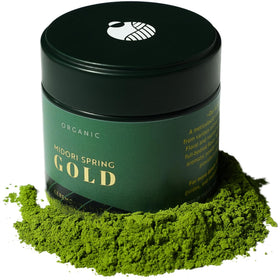 Midori Spring Organic Ceremonial-Grade Matcha Gold 1st harvest in a tin for premium freshness