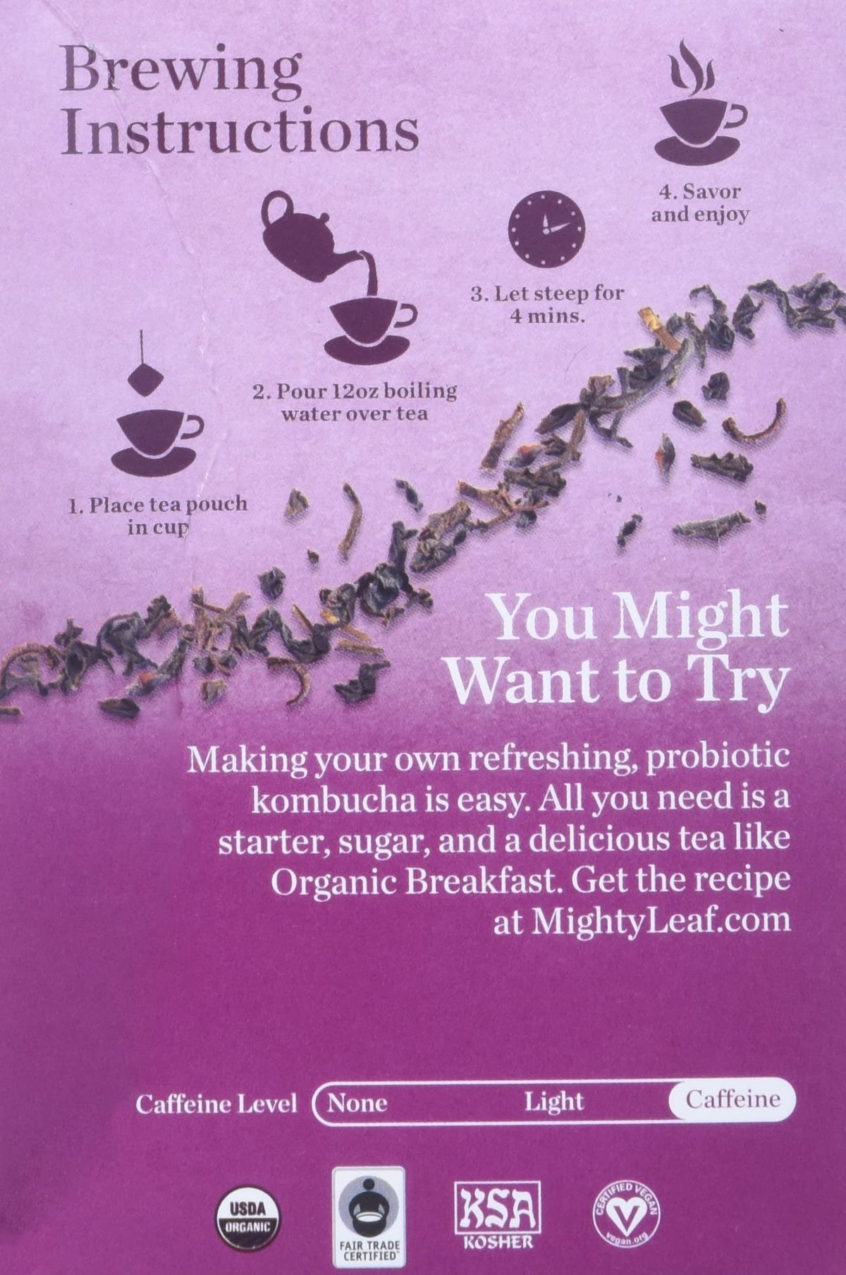 Mighty Leaf Assam Nilgiri tea leaves highlight rich malt and brisk finish.