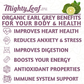 Mighty Leaf bergamot oil infusion providing a fragrant citrus note.
