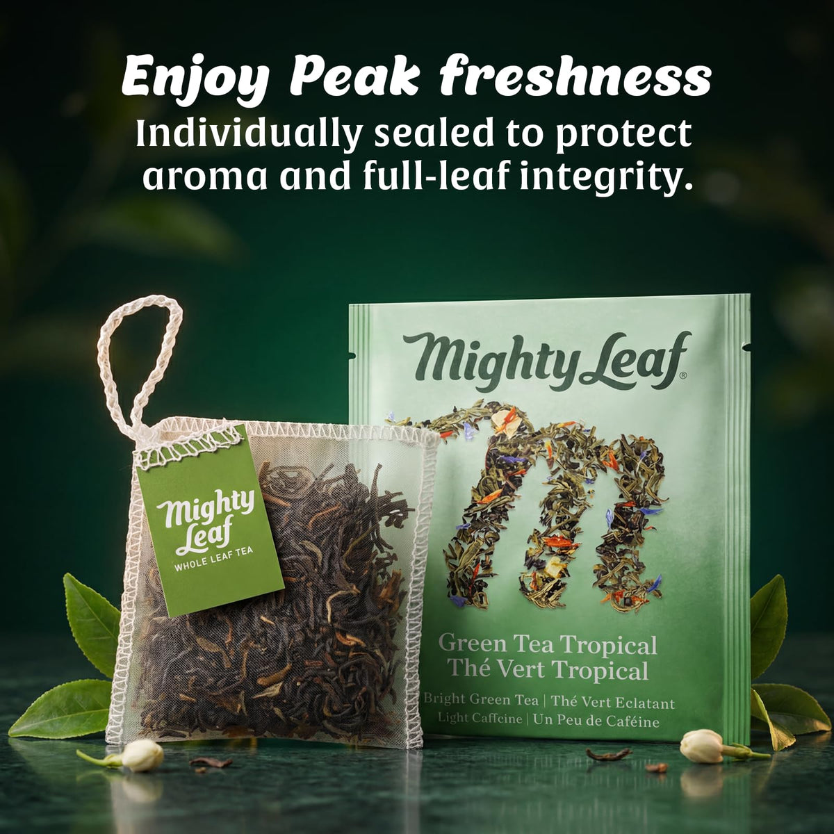 Mighty Leaf Breakfast tea cup being brewed for mornings.