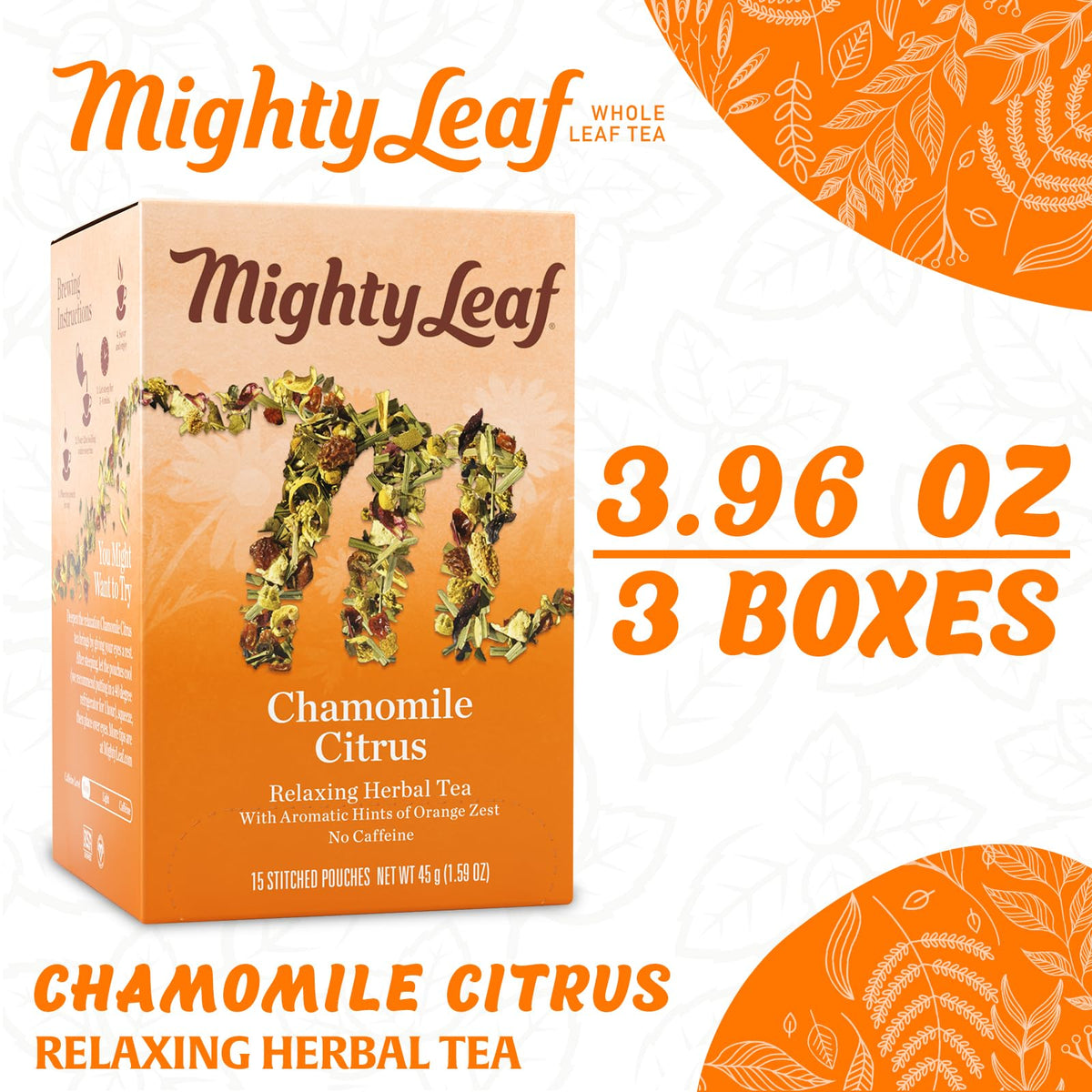 Mighty Leaf chamomile citrus box shown for gifting and daily rituals.