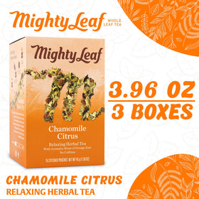 Mighty Leaf chamomile citrus box shown for gifting and daily rituals.