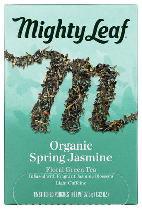 Mighty Leaf China green tea leaves deliver naturally scented quality and smooth flavor.