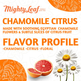 Dried chamomile, lemongrass, hibiscus and mint from Mighty Leaf blend.