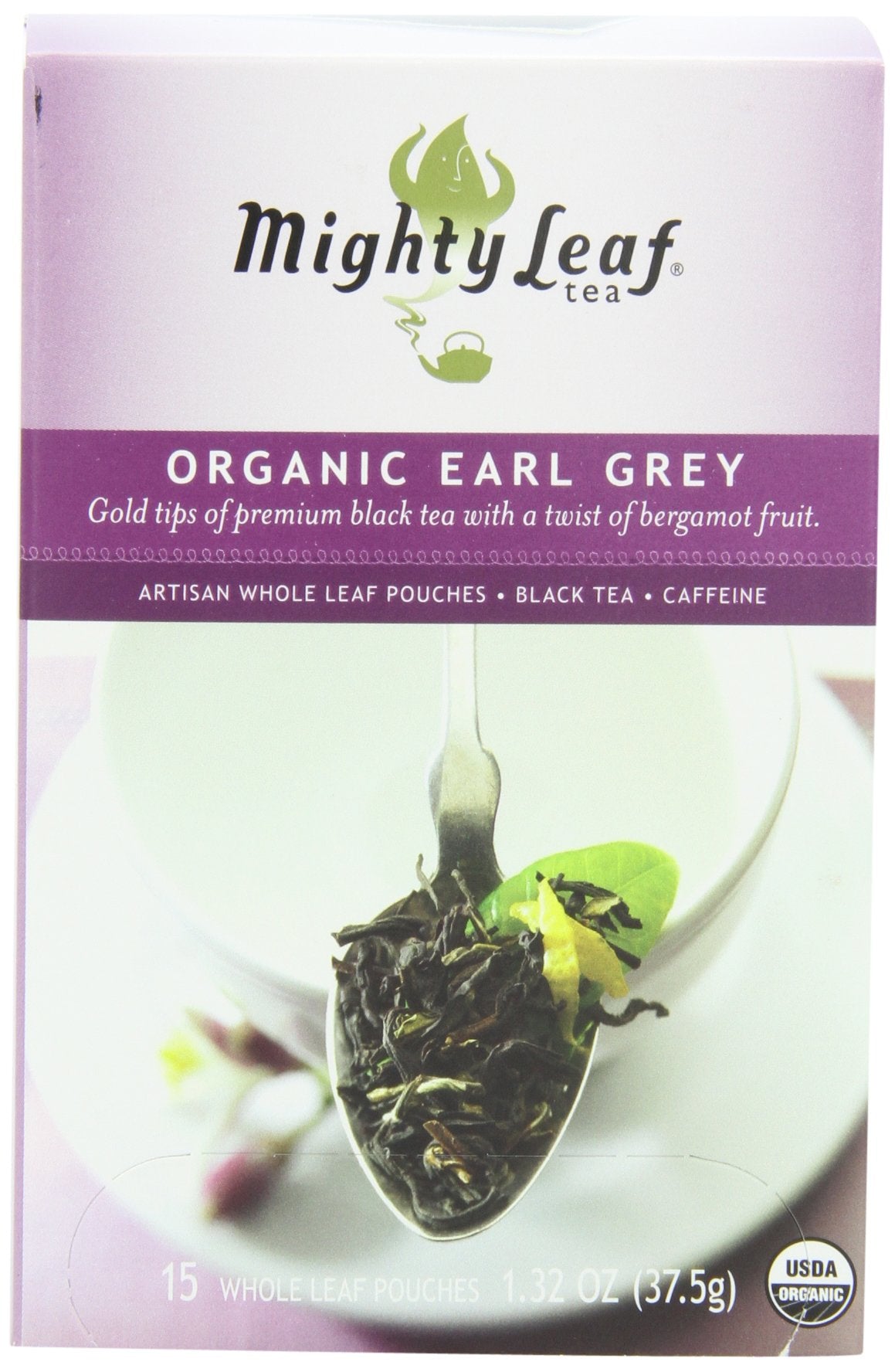 Mighty Leaf Earl Grey tea steeping in cup to release aroma.