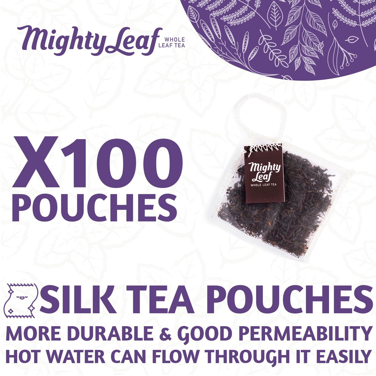 Mighty Leaf Foil-Wrapped Tea Pouches lock in freshness, aroma, and consistent taste.