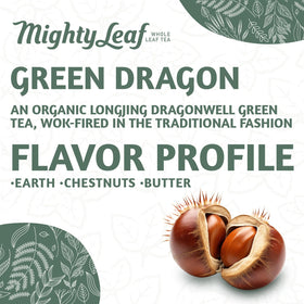 Mighty Leaf Green Dragon tea aroma in cup with a floral, refreshing finish.