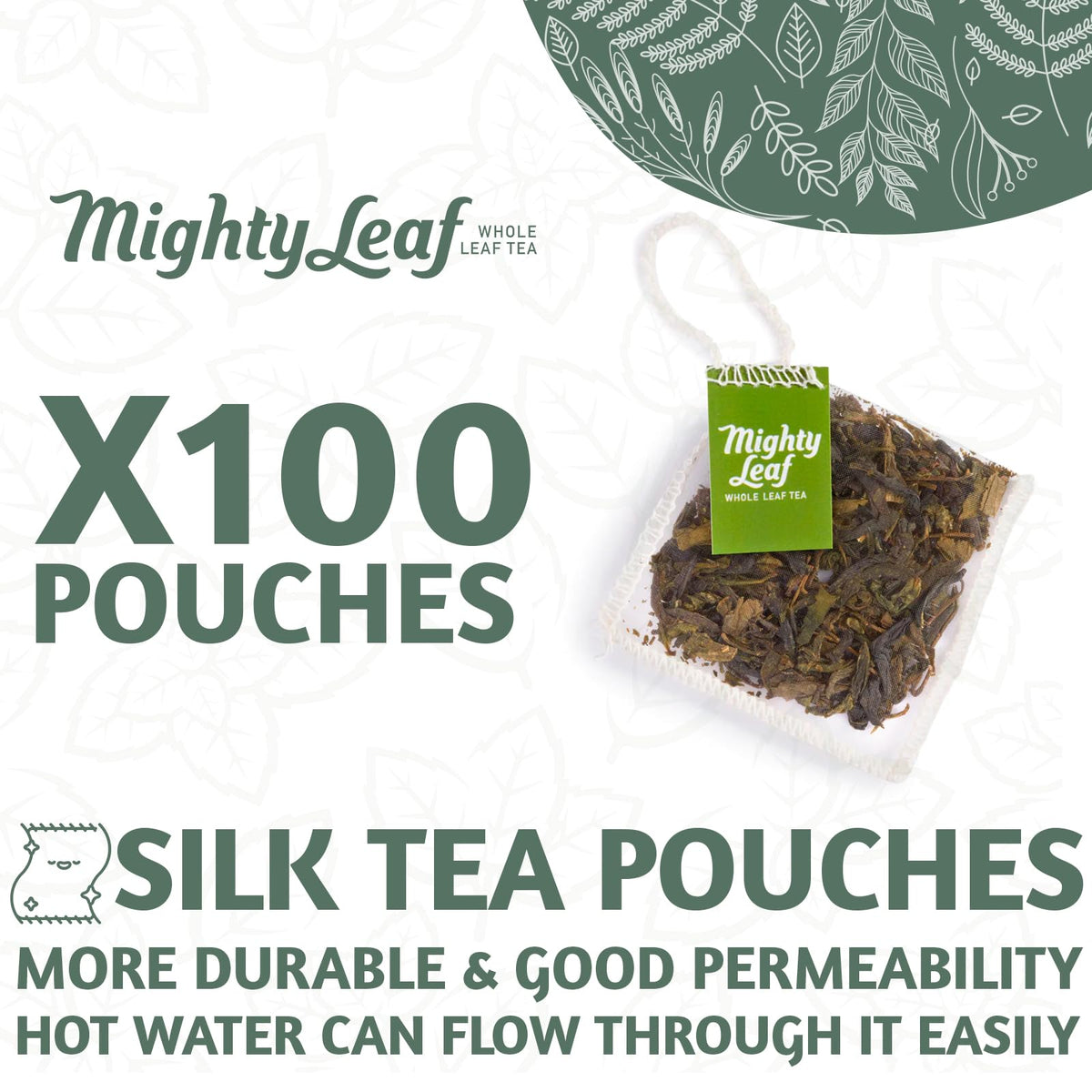 Mighty Leaf Green Dragon tea steeping cup reveals aroma and vibrant infusion.
