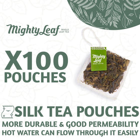 Mighty Leaf Green Dragon tea steeping cup reveals aroma and vibrant infusion.