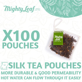 Mighty Leaf Jasmine Bloom Infusion shows overnight aroma infusion for a soothing cup.
