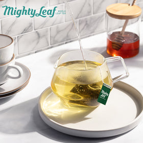 Mighty Leaf Marrakesh Mint whole leaf tea in silken pouches.