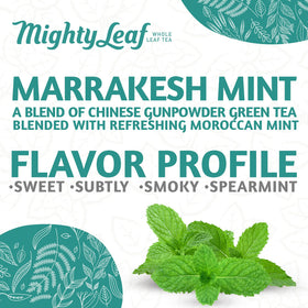 Mighty Leaf Marrakesh Mint hot brew in a cup.