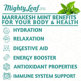 Mighty Leaf Marrakesh Mint iced tea poured over ice.
