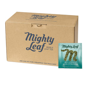 Mighty Leaf Marrakesh Mint tea pouch foil-wrapped for lasting freshness.