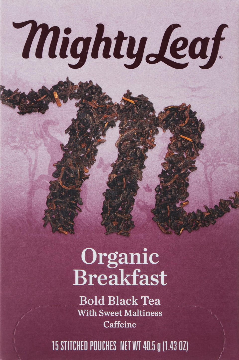 Mighty Leaf Organic Breakfast tea bags offer a bold morning boost.