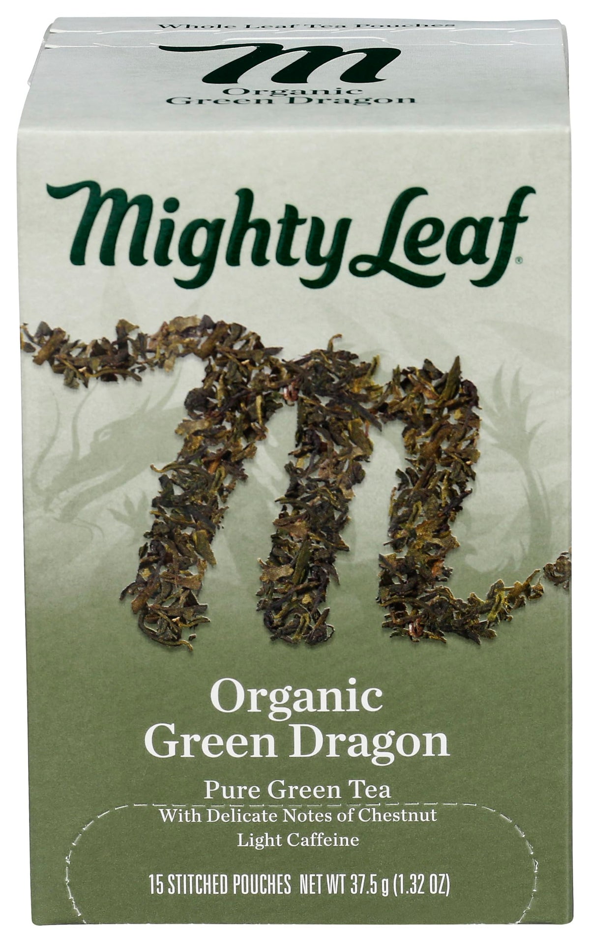Mighty Leaf Organic Green Dragon hand-stitched tea bags pack for a calming ritual.