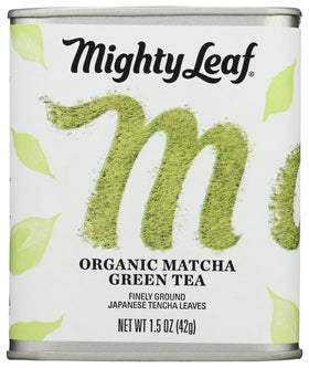 Mighty Leaf organic matcha in a 1.5 oz tin for ceremonial tea.