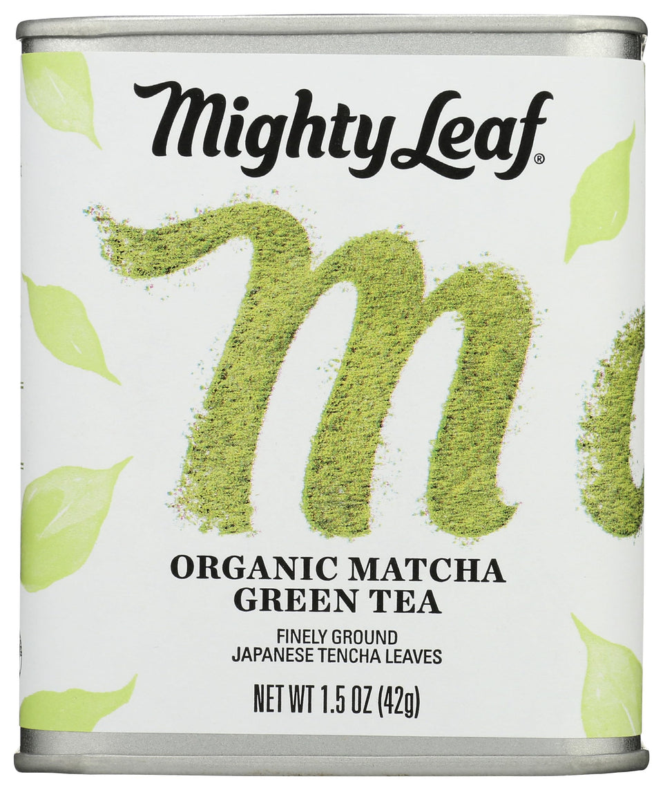 Mighty Leaf organic matcha in a 1.5 oz tin for ceremonial tea.
