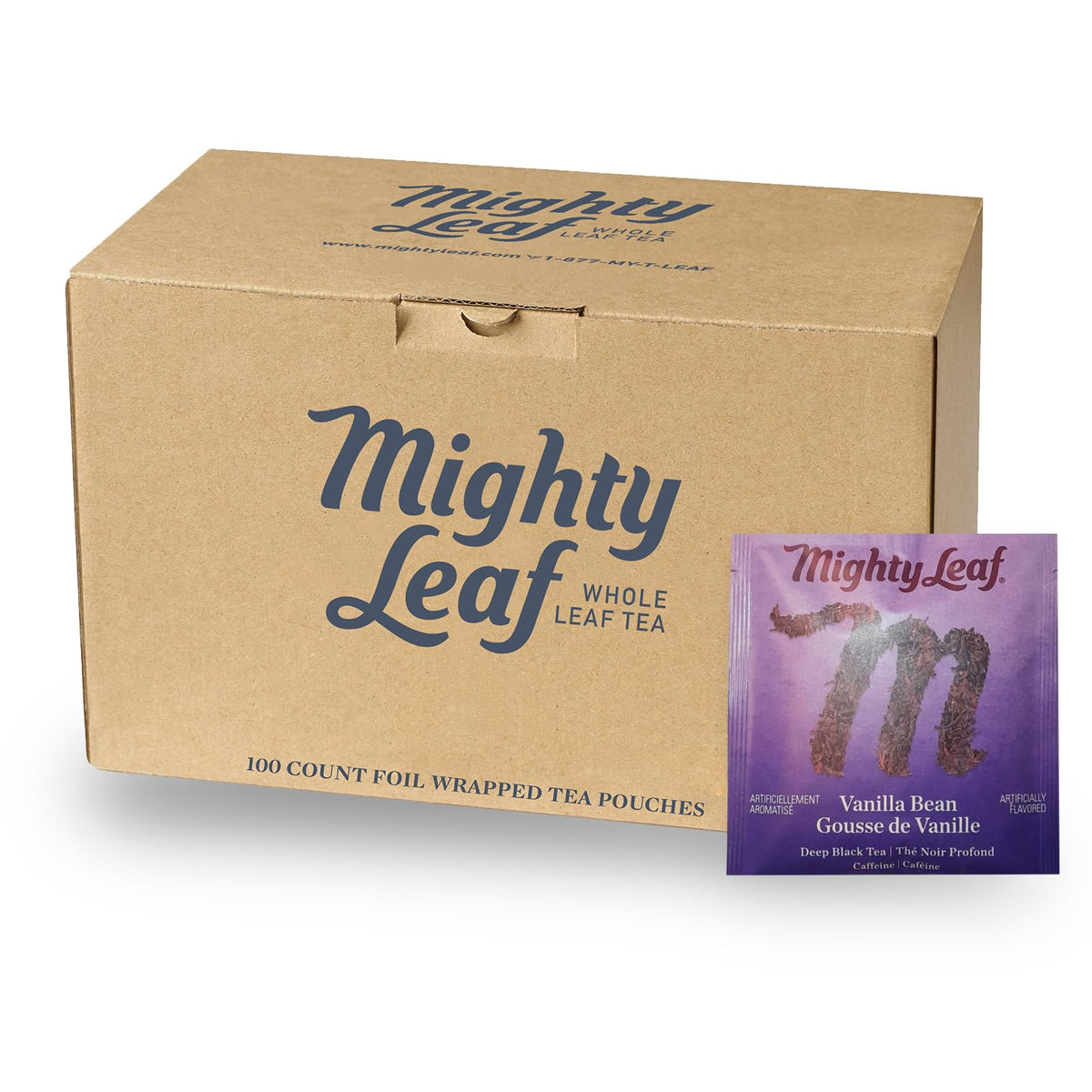 Mighty Leaf Vanilla Bean Tea Bags offer a comforting vanilla-black tea.