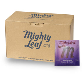 Mighty Leaf Vanilla Bean Tea Bags offer a comforting vanilla-black tea.