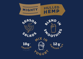 Mighty Seed Hemp Hulled Seeds on granola bowls provide protein and omega-rich texture.
