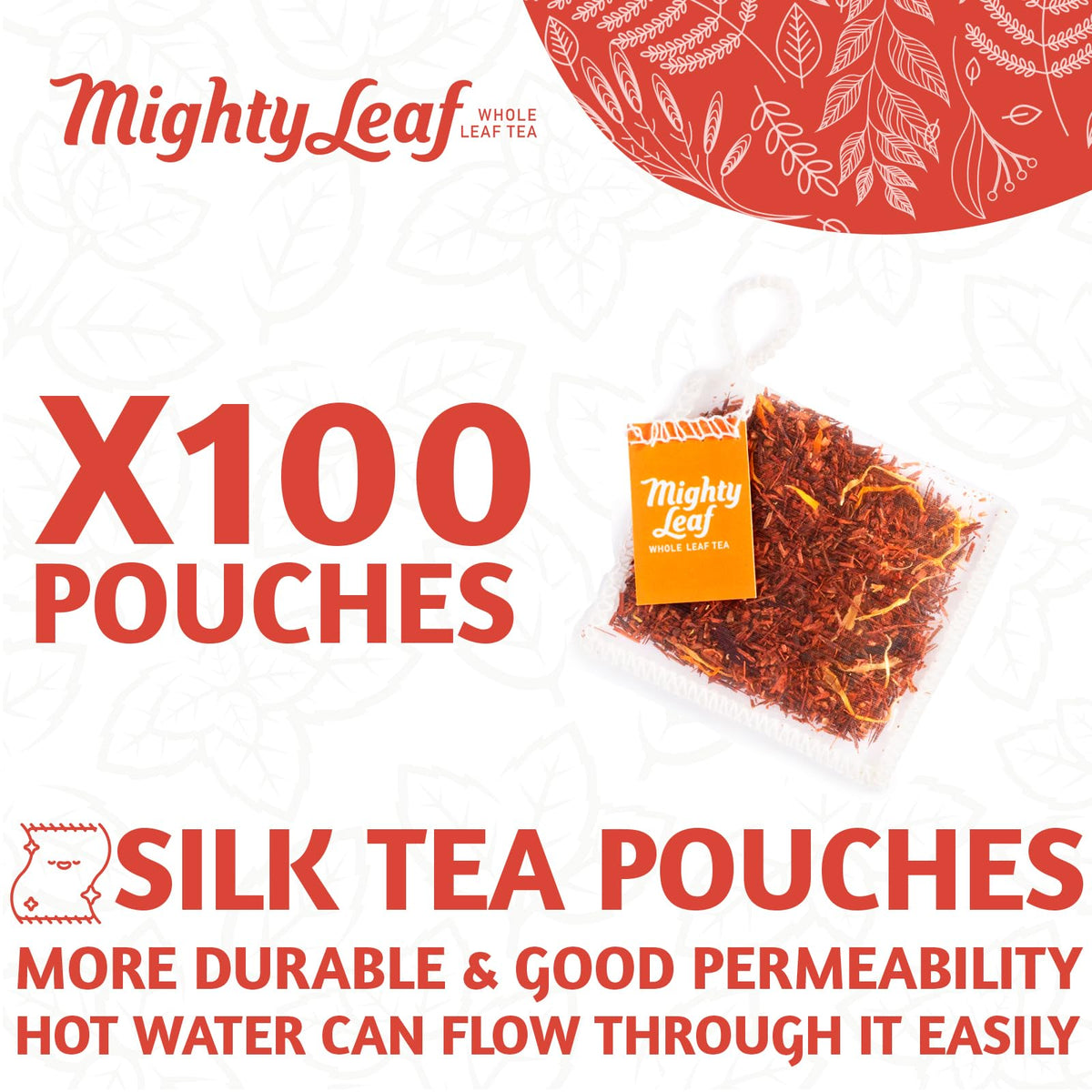 Biodegradable silk tea bags by Mighty Leaf enable full-leaf unfurling