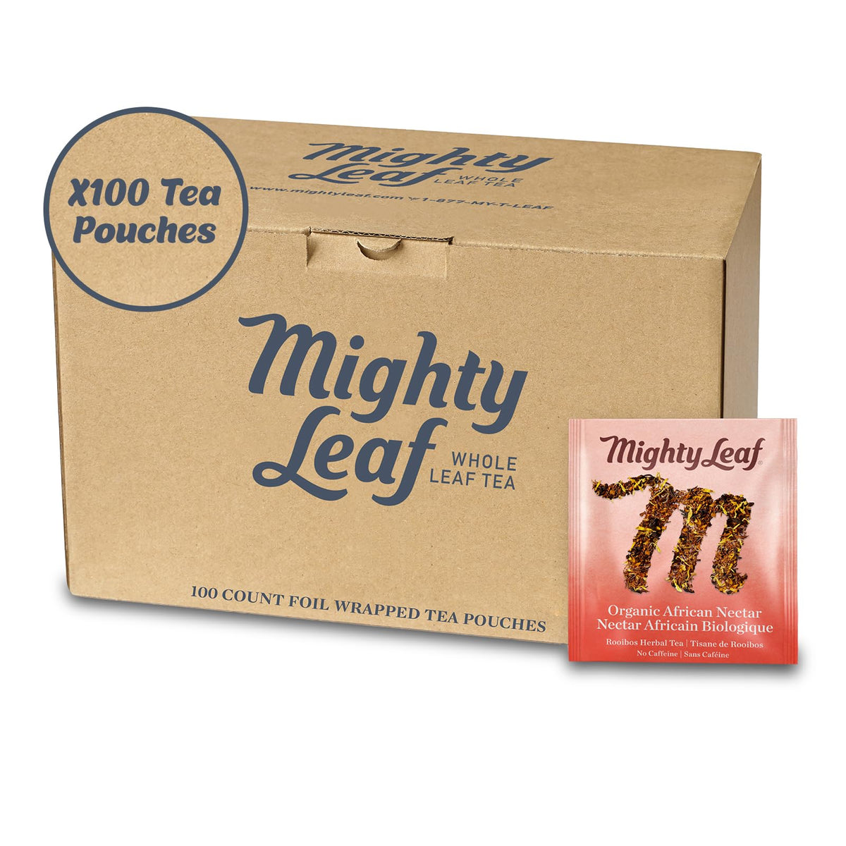 Mighty Leaf African Nectar tea cup showcasing rooibos aroma and tropical flavor