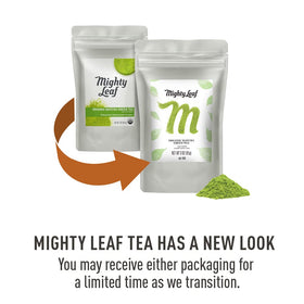 Mighty Leaf Matcha bowl and whisk ready for traditional preparation, smooth foam possible.