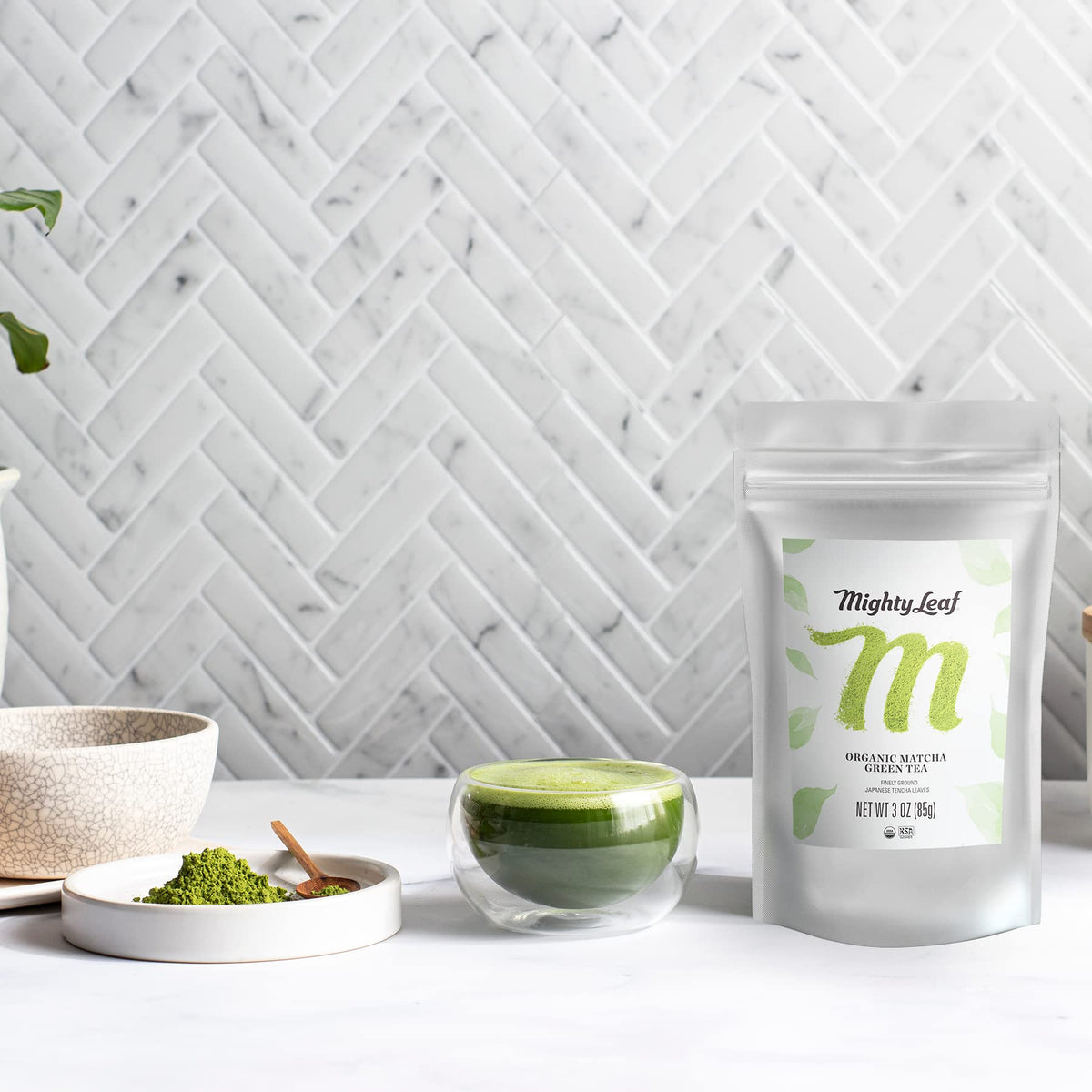 Mighty Leaf Matcha ceremonial tradition evokes refined tea rituals.