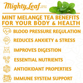 Mighty Leaf Mint Melange brew reveals a soothing, cool finish.