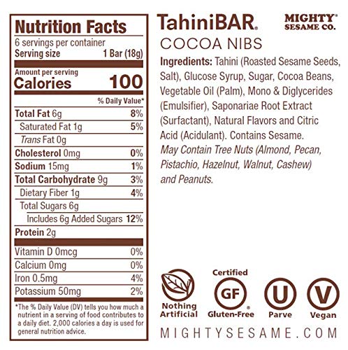 Mighty Sesame Co TahiniBars Individually Wrapped: convenient for travel and lunch boxes.