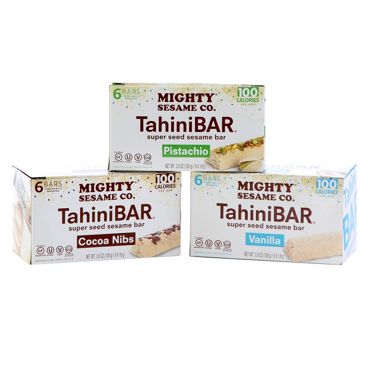Mighty Sesame Co TahiniBars Vanilla: grab-and-go vegan gluten-free snack with creamy vanilla flavor.
