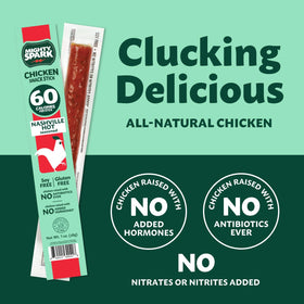 Mighty Spark chicken snack sticks nutrition label – nitrate-free and hormone-free.