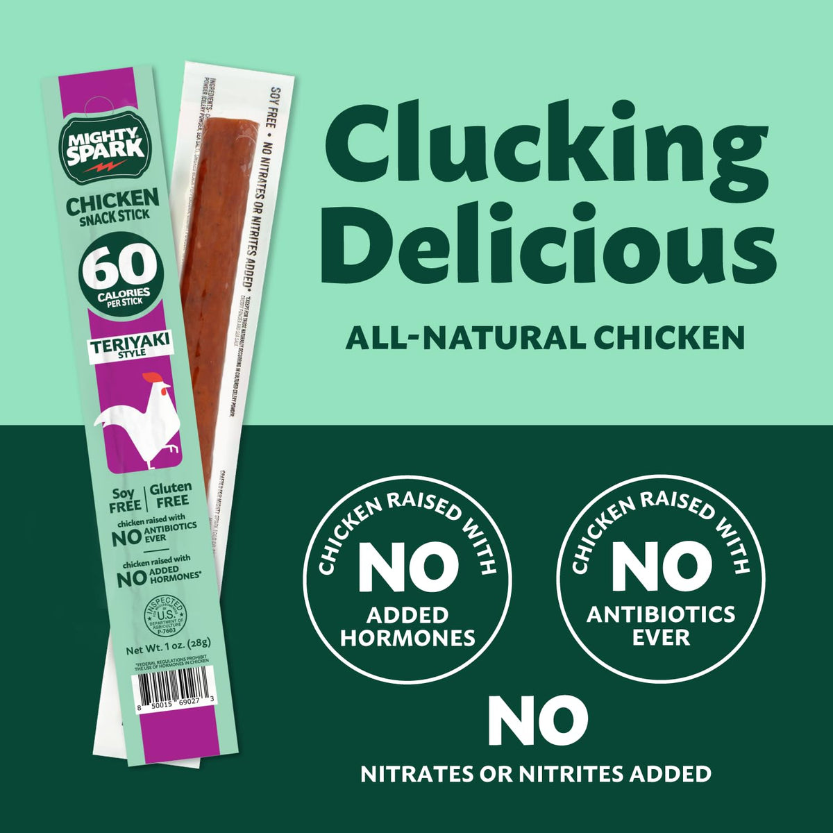 Mighty Spark Chicken Snack Sticks on-the-go, portable protein for workouts and travel