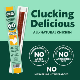 Mighty Spark Honey & Jalapeño nutrition panel highlights 6g protein.