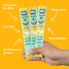 Mighty Spark Honey Jalapeno Chicken Stick in lunchbox—gluten-free protein you can grab.