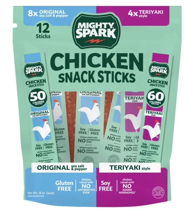Mighty Spark Original Sea Salt & Pepper stick for gluten-free on-the-go snacking.