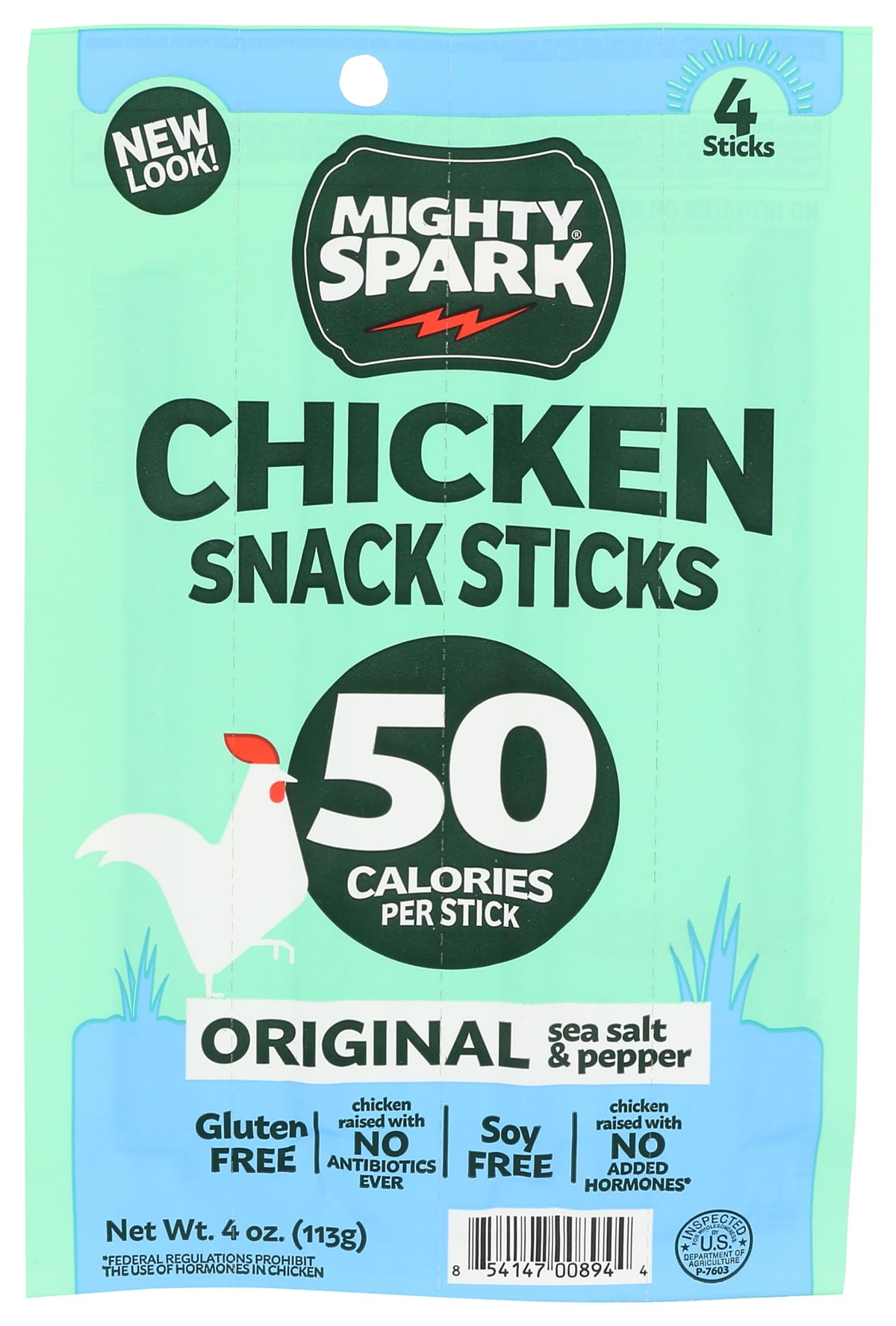 Mighty Spark Stick Snack Chicken Salt Pepper adds quick flavoring for on-the-go snacks.