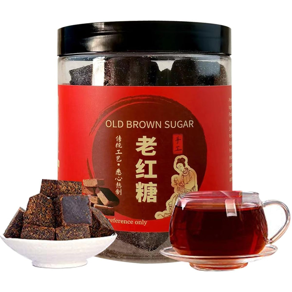MIHUNTANG black sugar block dissolves quickly in hot water for a comforting tea.