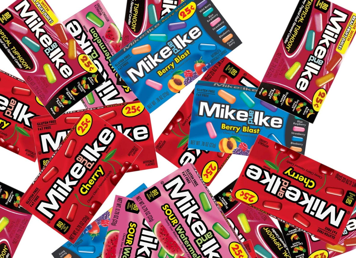 Mike and Ike assorted flavors box showcases colorful variety at a glance