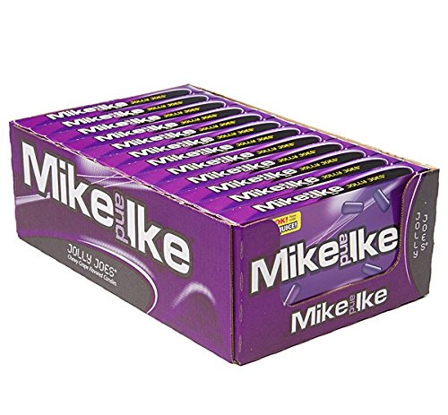 MIKE AND IKE Jolly Joes colorful candies spilling from the 5 oz theater box for sharing.