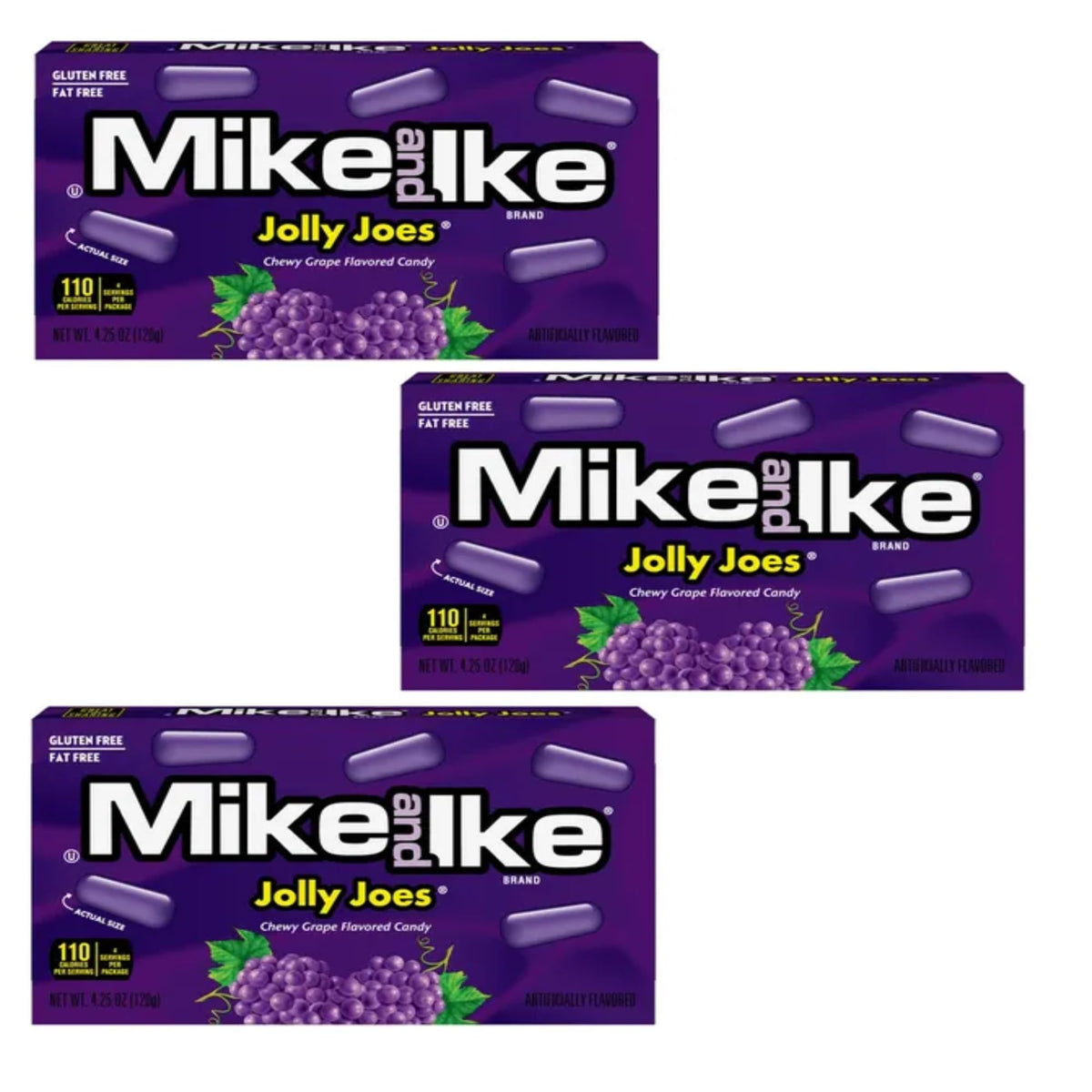 Mike and Ike Jolly Joes grape theater box ready for sharing during movie night.
