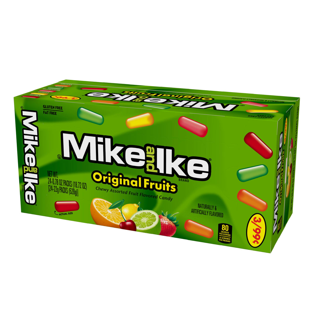 Mike and Ike Original Fruits candies in hand invite colorful flavor bursts