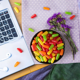 Assorted Mike and Ike Original Fruits flavors lineup for tasty snacking on the go.